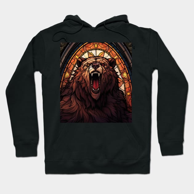 Druid Bear Form Stained Glass Werebear Hoodie by Nightarcade